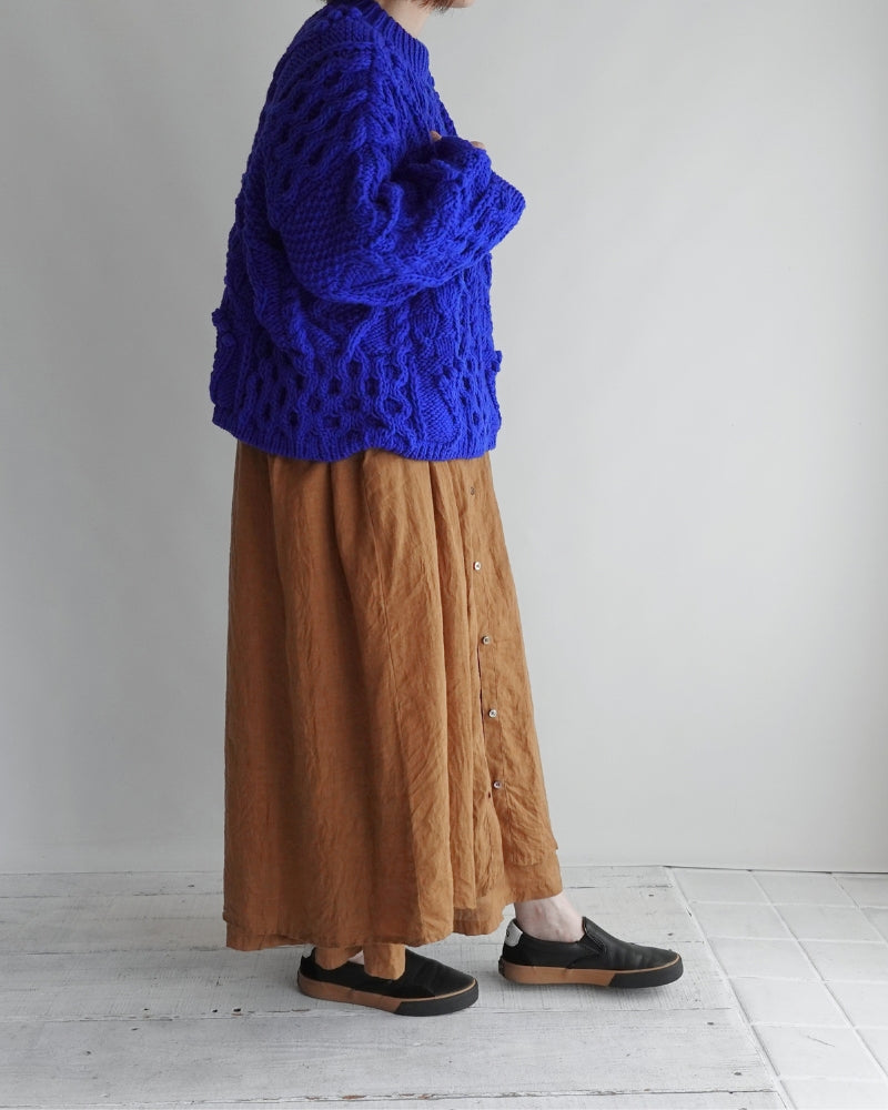 Peru Hand Knit Pullover in Blue