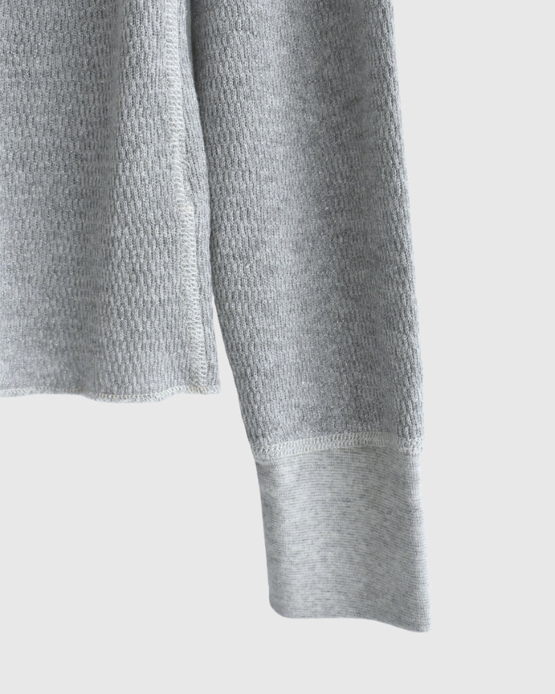 Lame Thermal Remake Cardigan in Gray