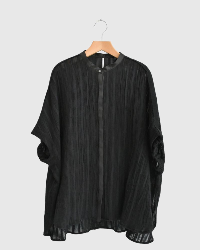 Wide Square Blouse in Black