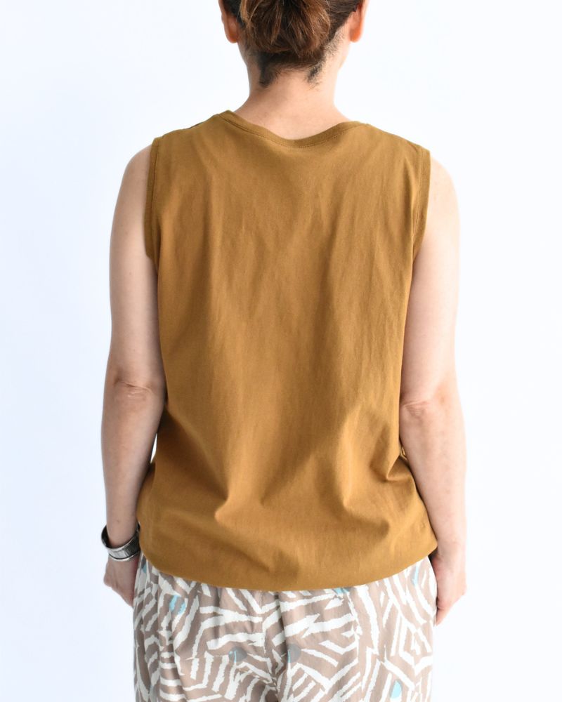 Sleeveless Drawstring T-shirt DarkCamel