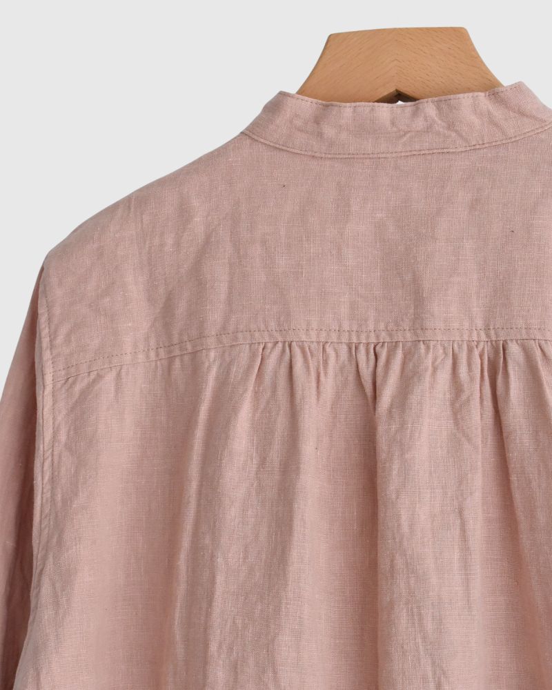 French Linen Shirt in Pink