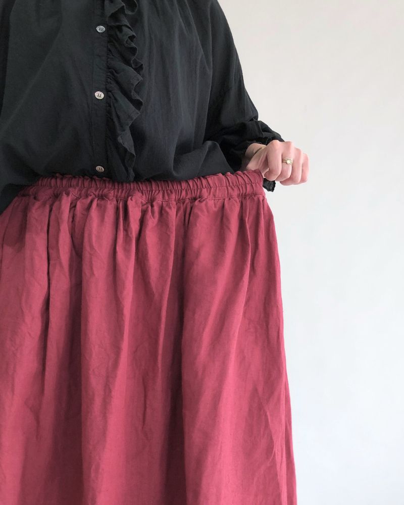 Color Linen Skirt in Red