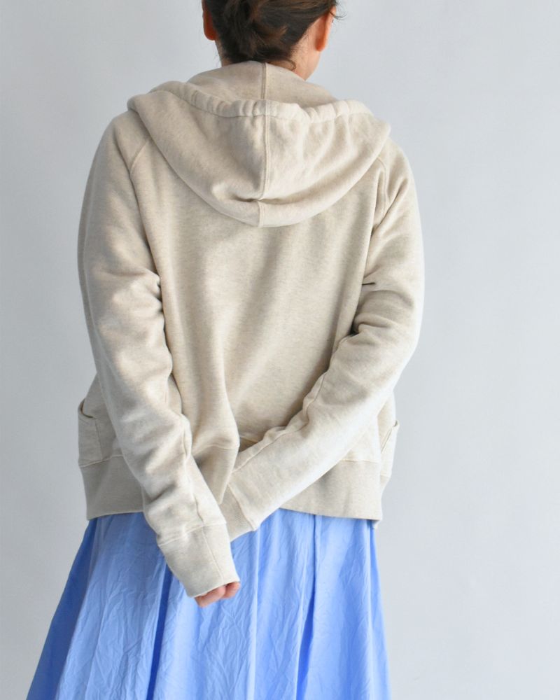 RAFFY FRENCH TERRY ZIP HOODIE in Oatmeal