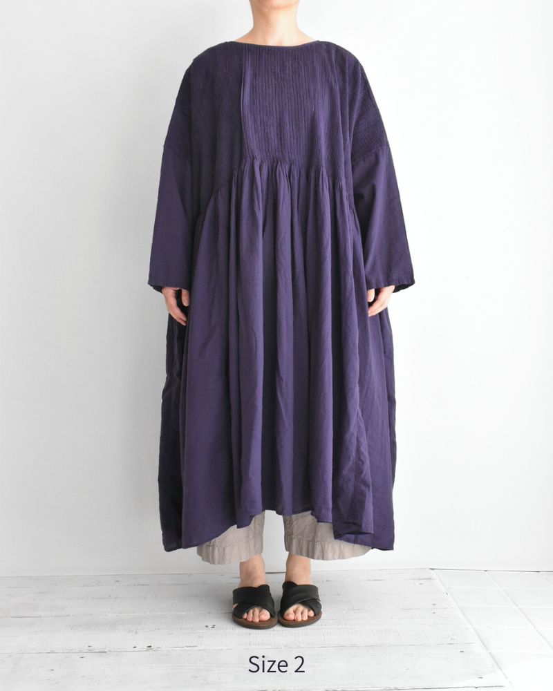 MINI PINTUCK PULLOVER DRESS in Purple