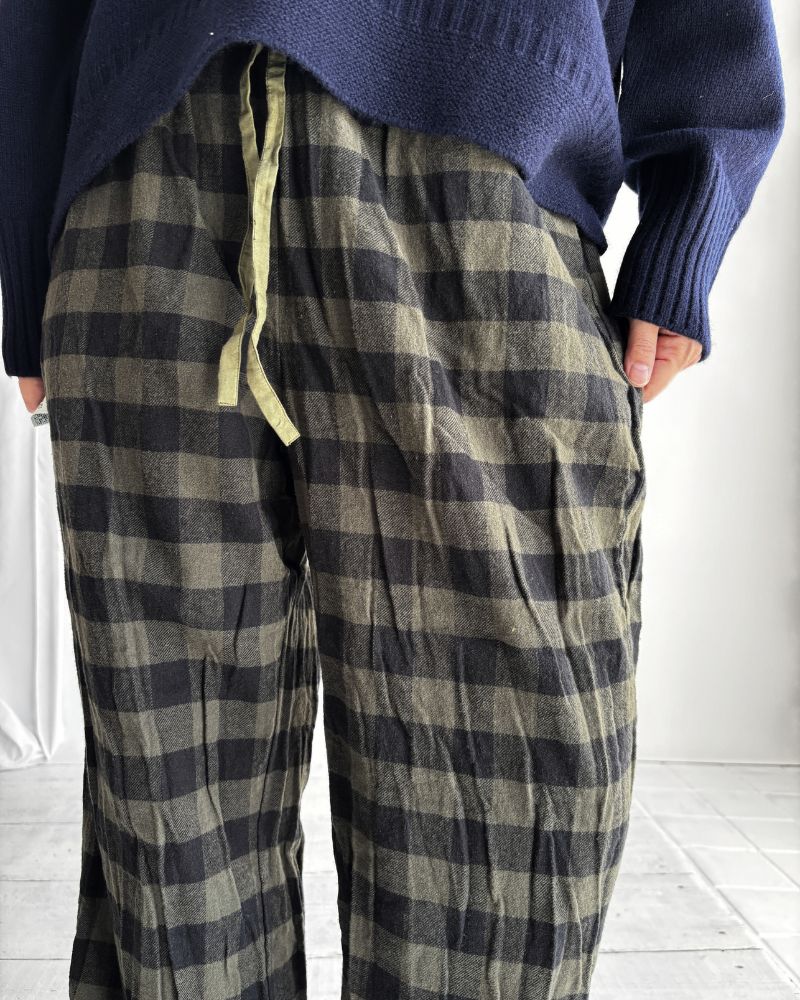 40s ORGANIC POPLIN (OVERDYE) EASY PANTS in ArrasGreen