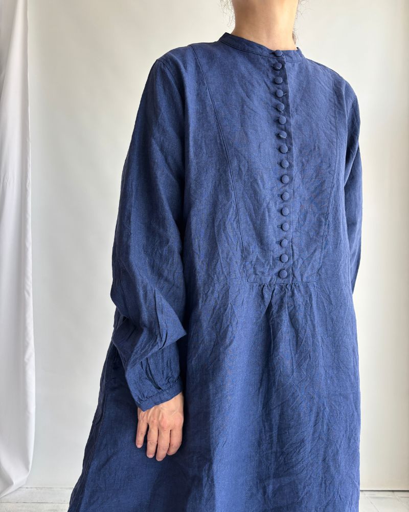 Indigo linen dress in Indigo
