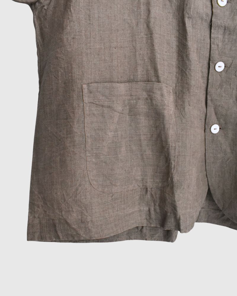 Handwoven 60x60 Linen Jacket in Beige