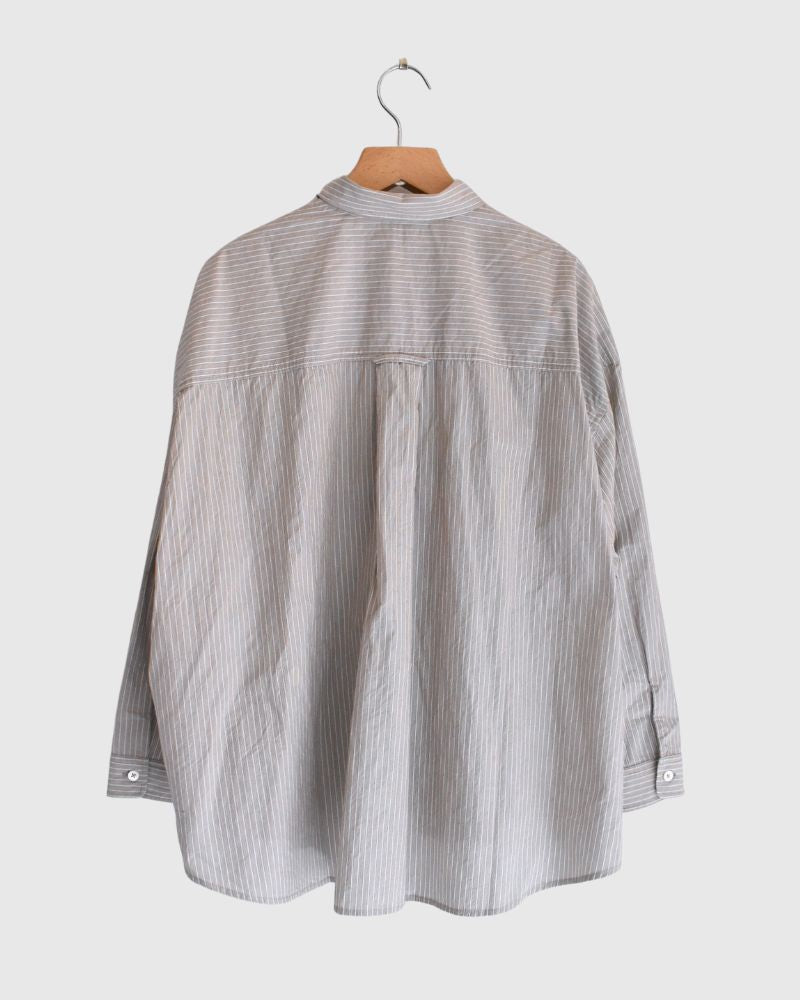 Regular Collar Big Shirt in BrownStripe