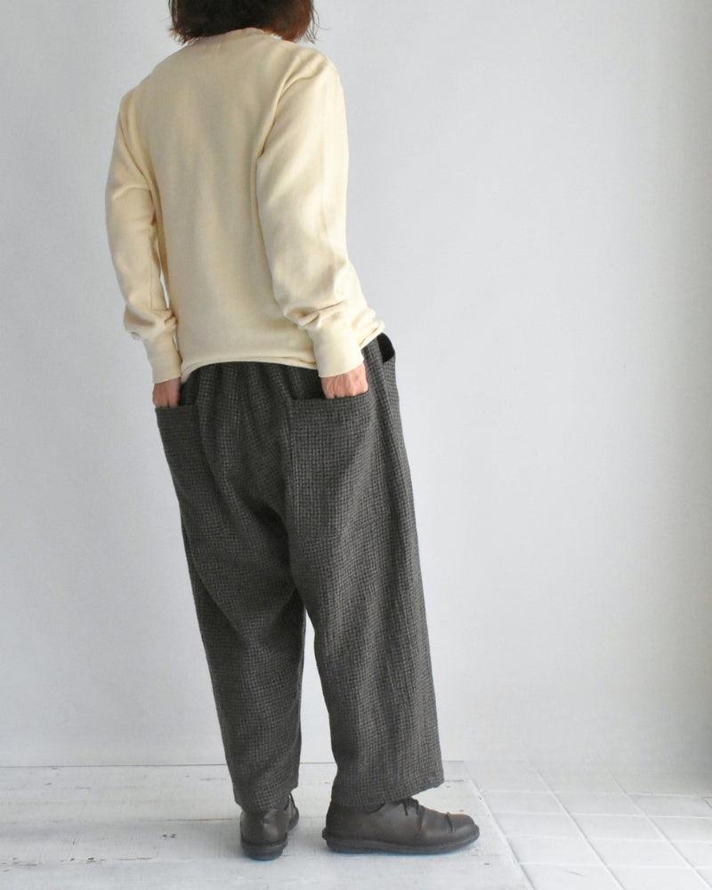 Recycle/Organic Henley Neck Sweatshirt in Ivory