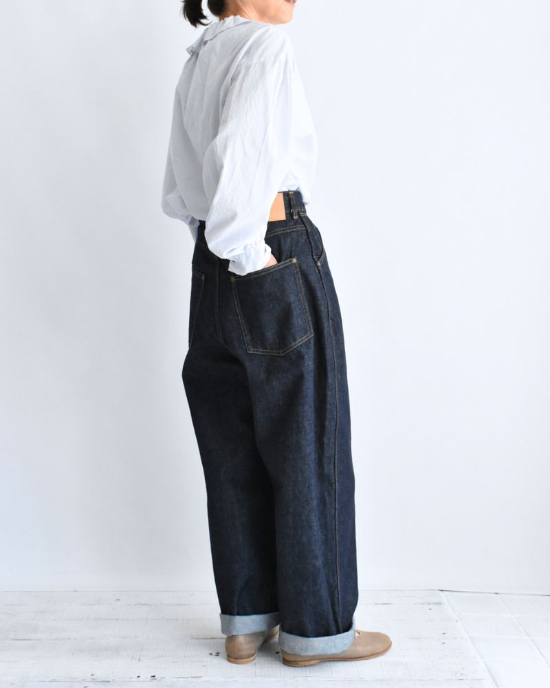 13oz Uneven Yarn Buggy Denim Pants in OneWash