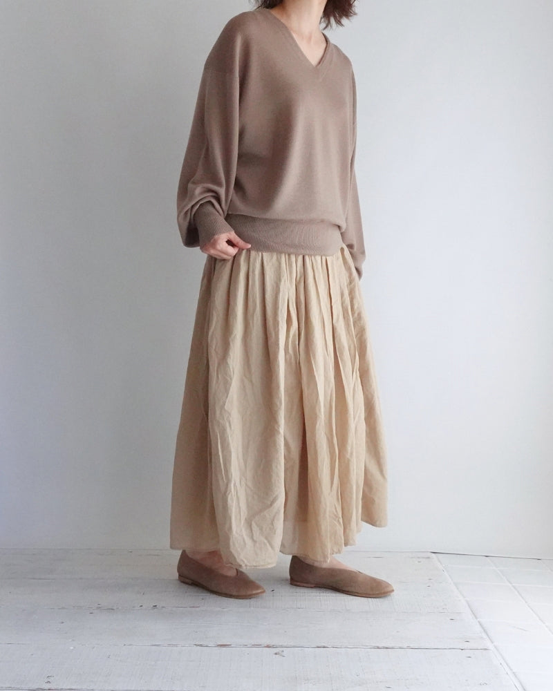 Deep V-Neck Sweater in Mocha