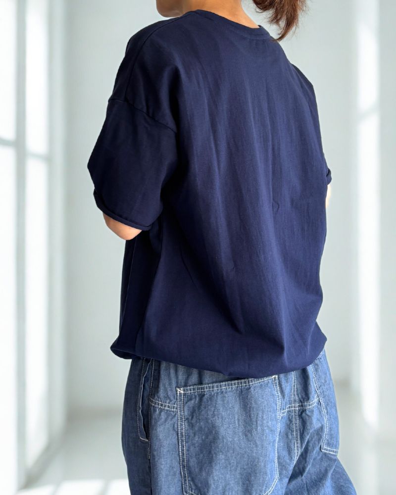 Cutoff Drawstring Tee in Navy