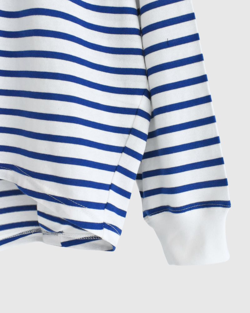 Tuck Cocoon T-shirt in Blue/White