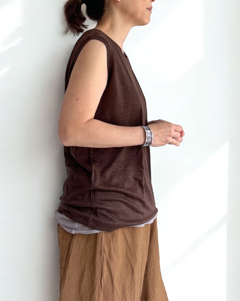 Linen Tank Top in Brown