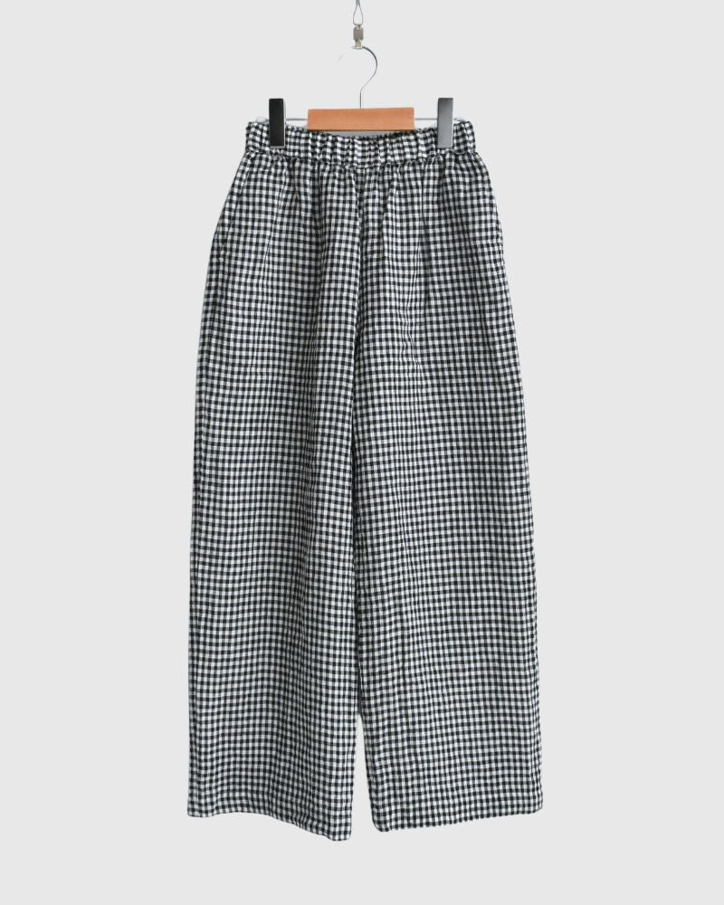 Gingham Check Pants in White/Black