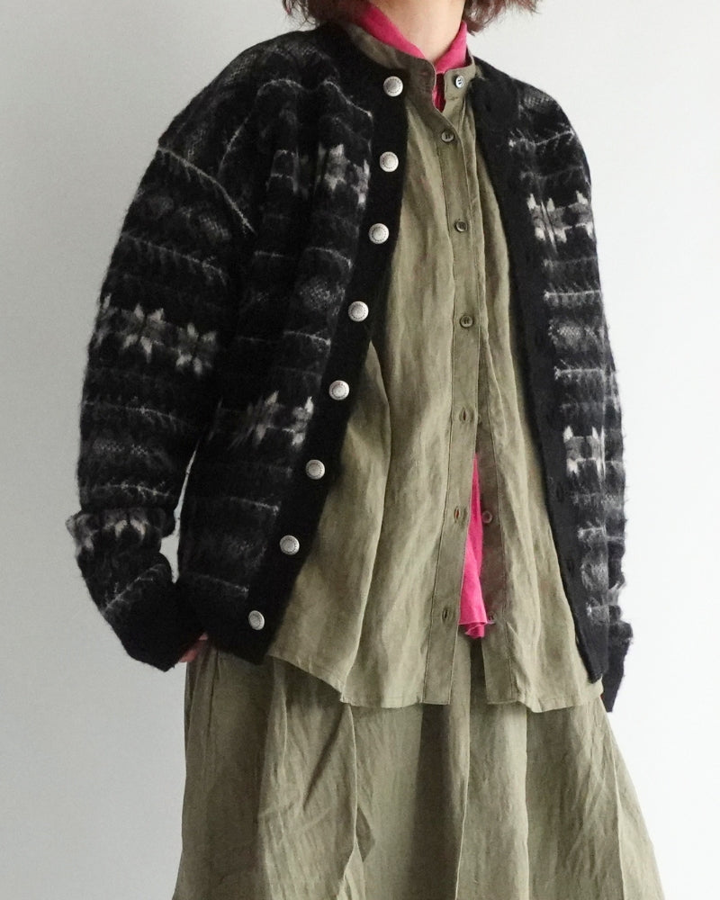 Nordic Knit Cardigan in Black