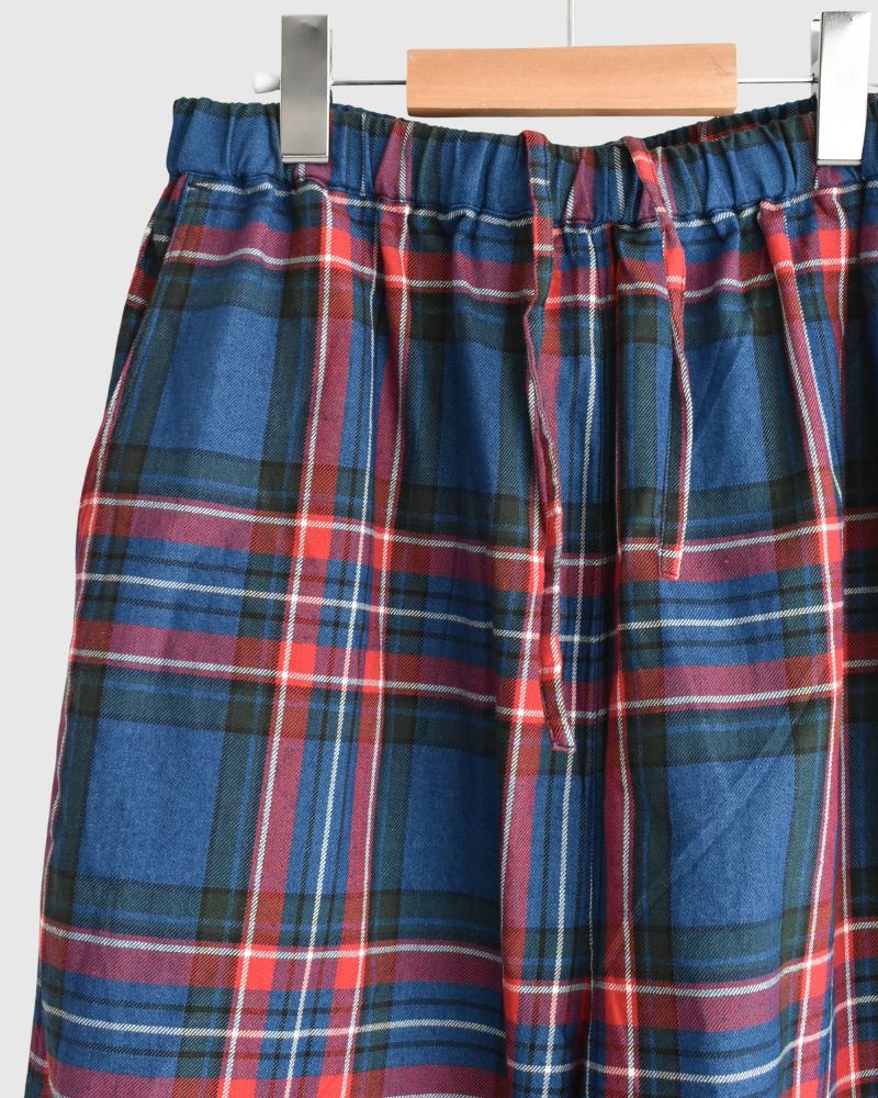 Indigo Tartan Ease Pants in Blue