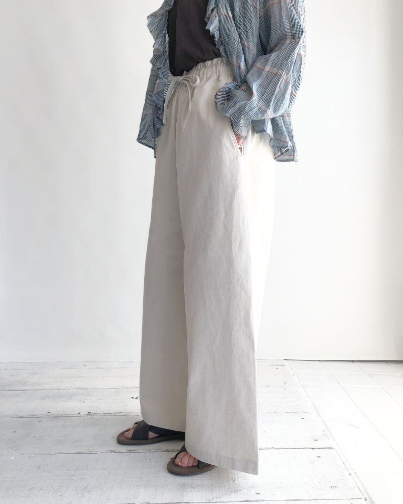 Seamless Side Wide Pants in Natural
