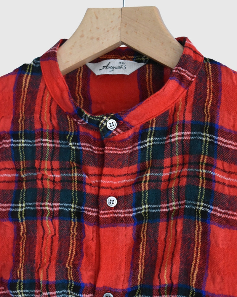 Cotton Wool Tartan Check Dress in Red