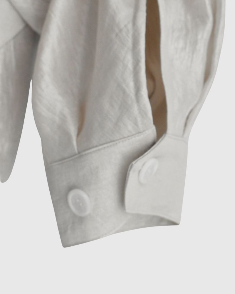 Shiny Hoodie Blouson in OffBeige