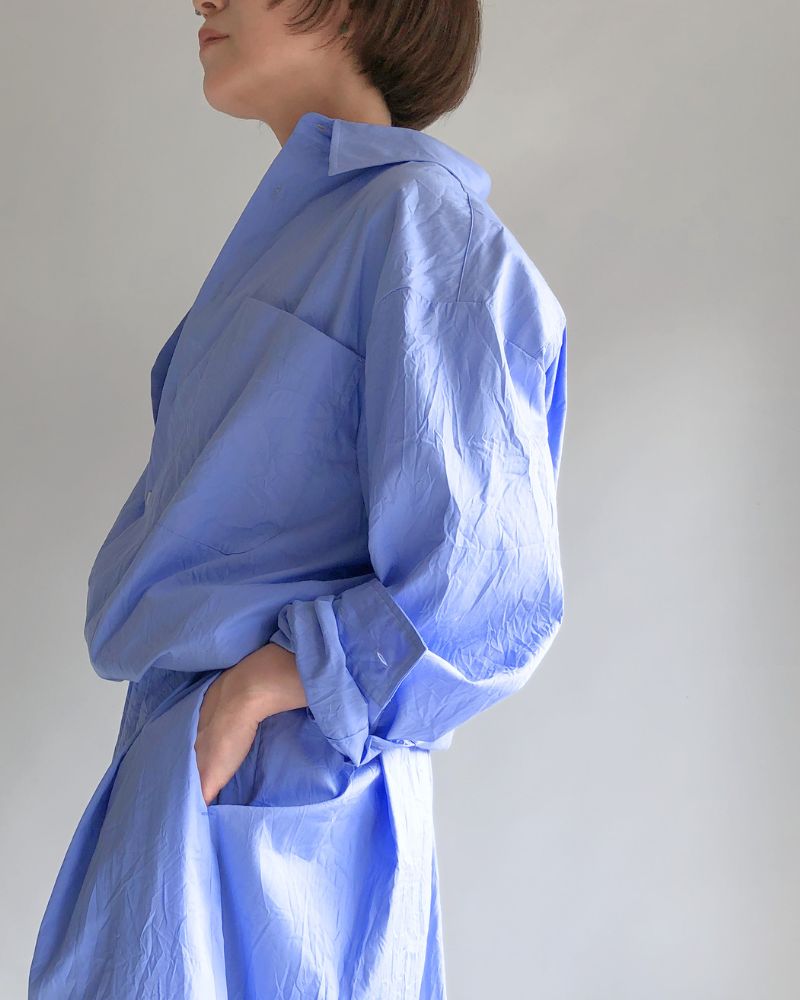 CLEA-CC 2-Way Regular Collar Shirt in Sax