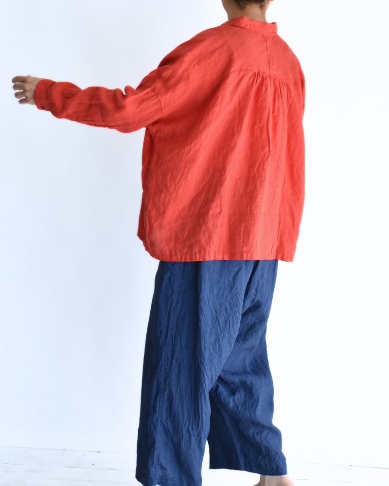 French Linen Shirt in Red