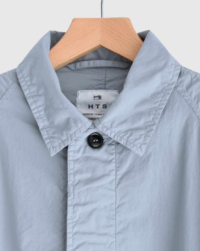 60s COTTON POPLIN OVERDYE BALMACAAN COAT in Blue