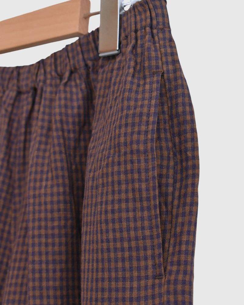Easy Cocoon Pants (LINEN)  in Purple/Brown