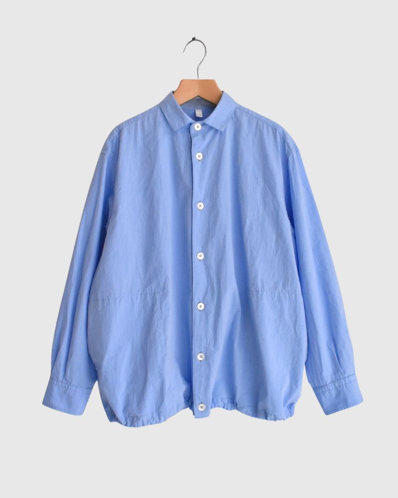 Drawstring shirt in Sax