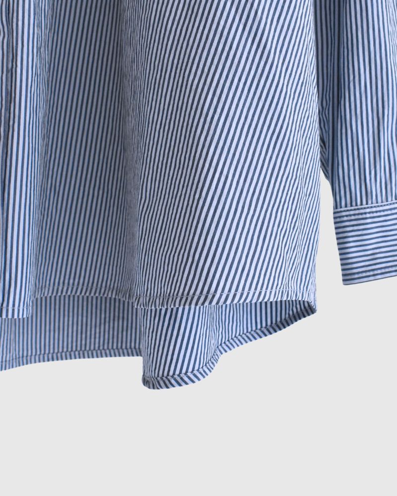 Regular Collar Big Shirt in Sax/Navy