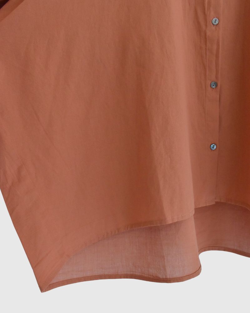 Wide back gathered blouse 'WIYAM' in Teracotta
