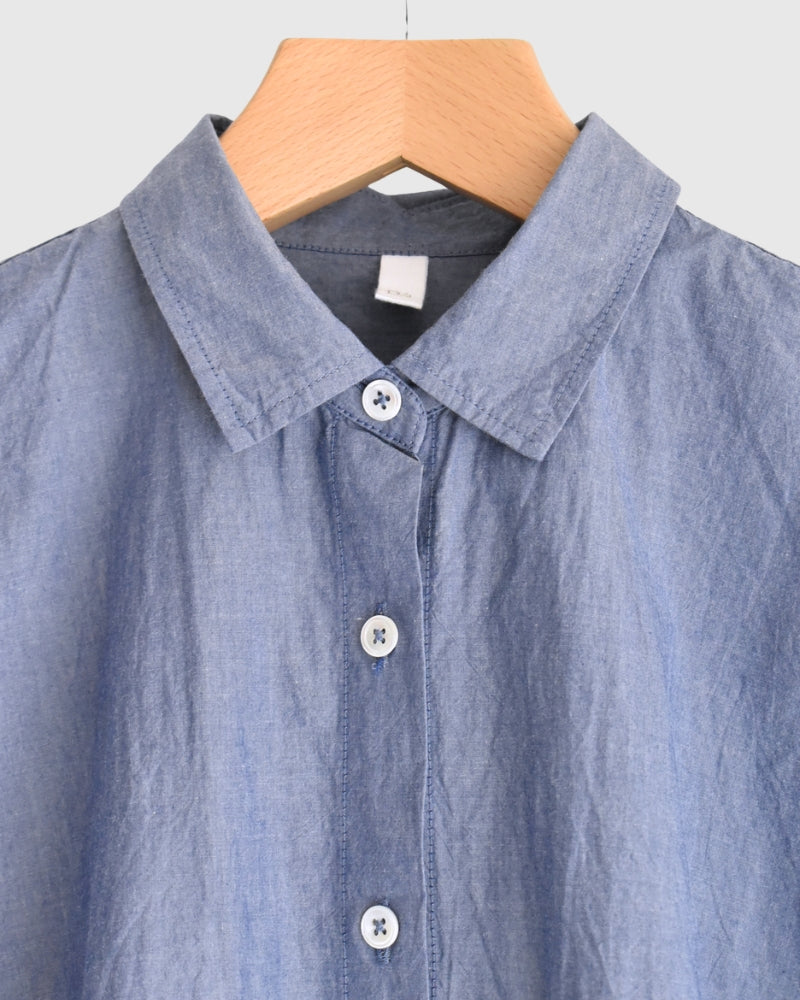 Regular Collar Big Shirt in Blue