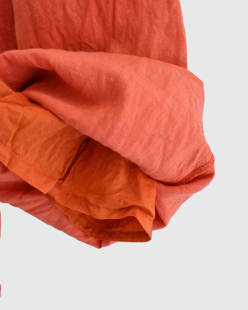 French Linen Wide Pants in Orange