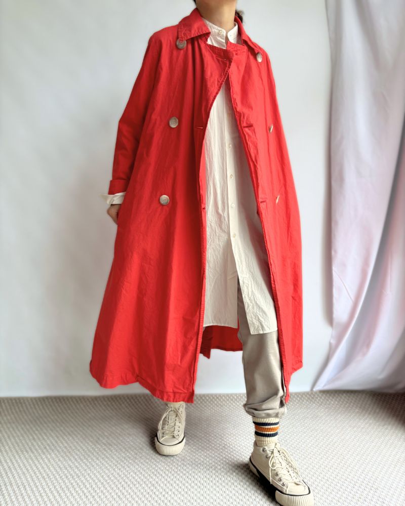 Double Button Coat in OrangeRed