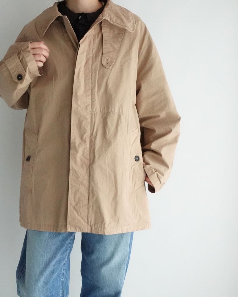 Balmacaan Short Coat in GrayKhaki