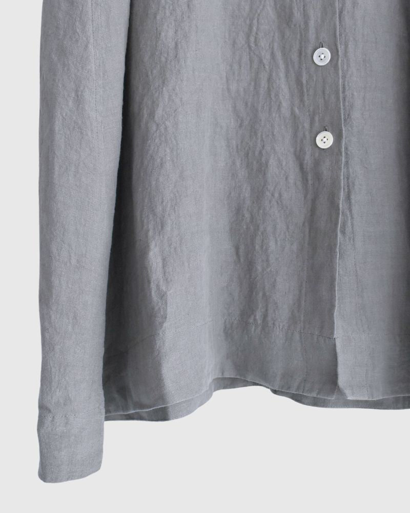 Band collar shirt dress in Gray
