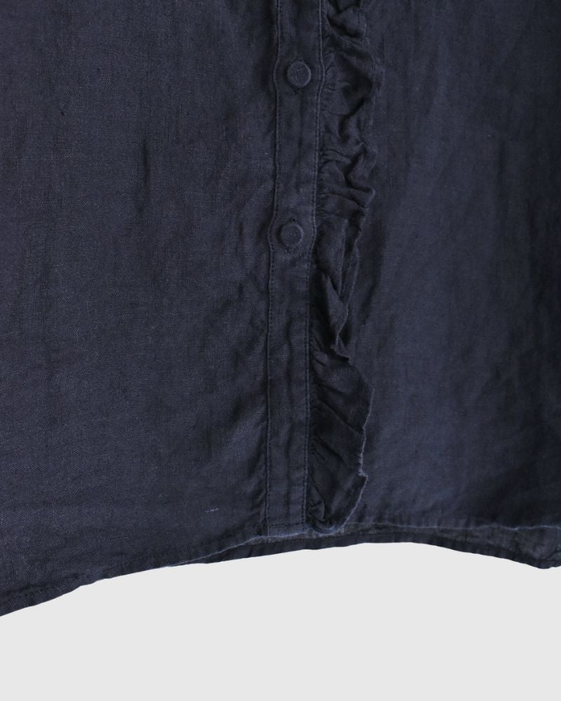 French/SL Frill Collar Shirt in Marine