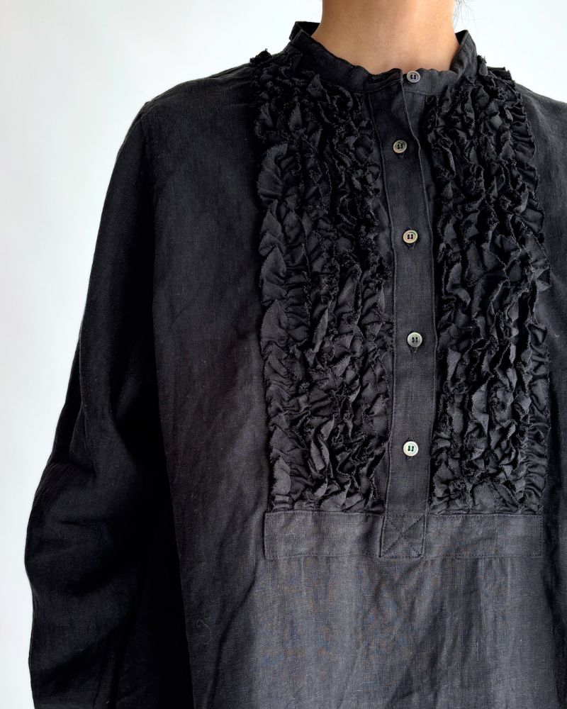 French Linen Shirt in Black