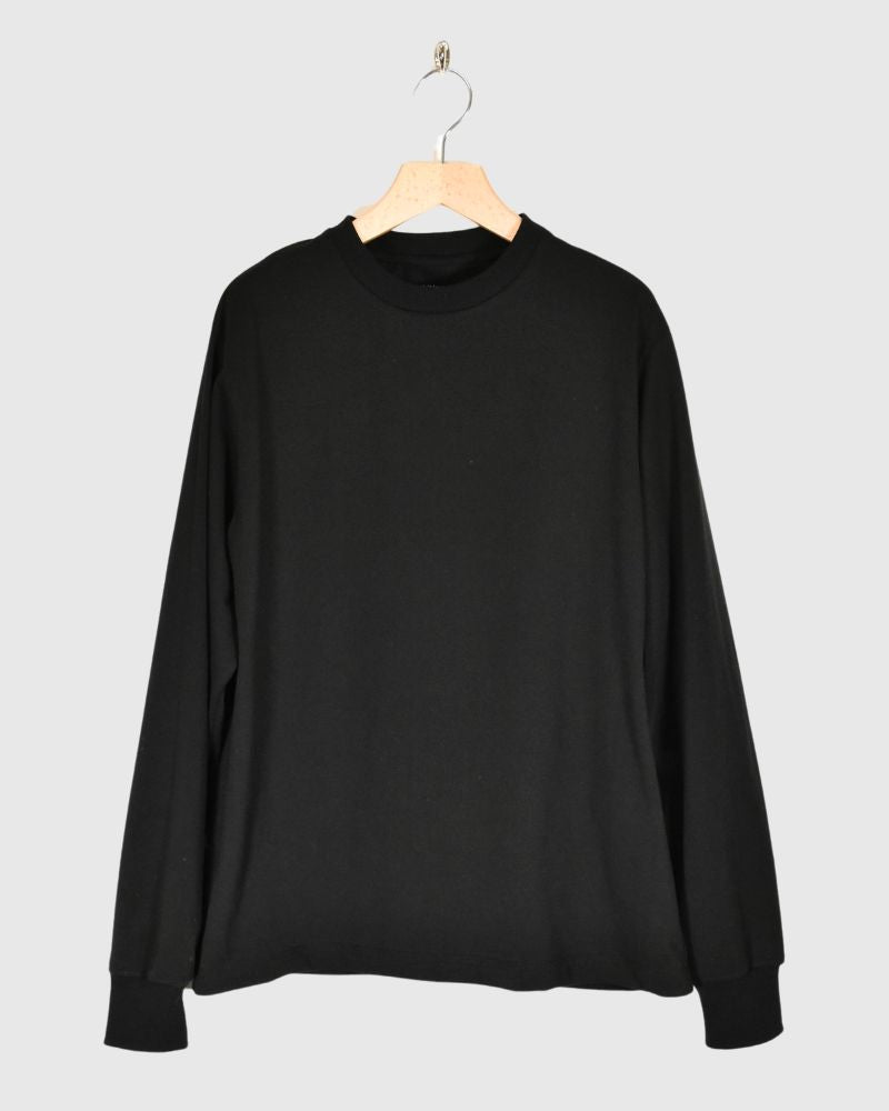 Jersey Crew Neck L/S TEE in Black