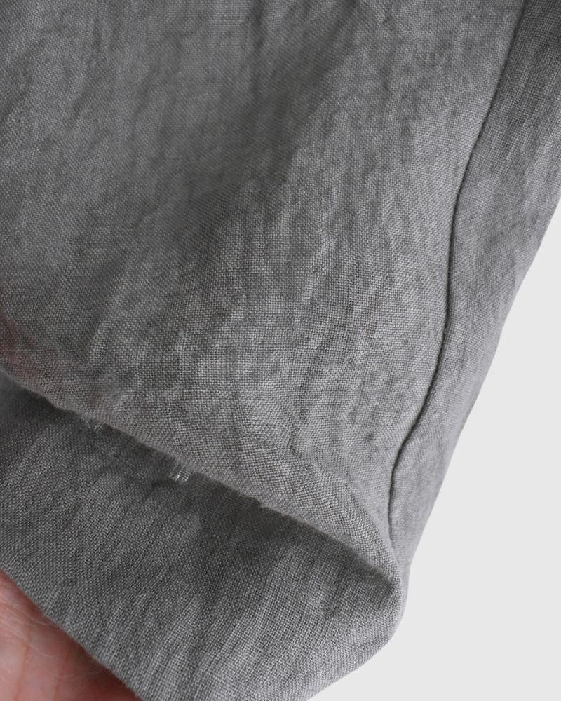 Wide Cocoon Gathered Pants (LINEN) in Gray