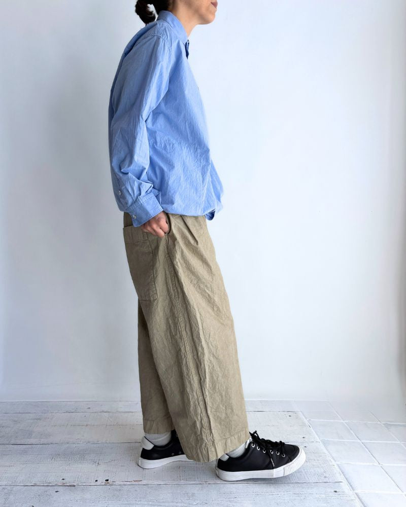 Drawstring shirt in Sax