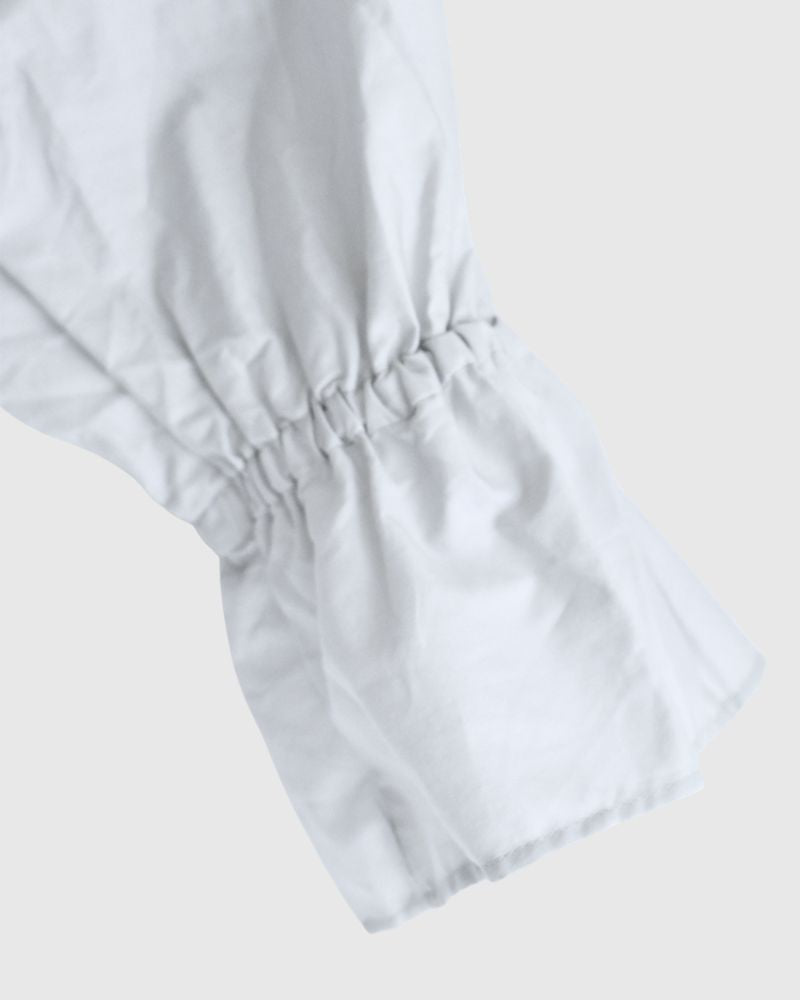 Cuff Ruffle Oversized Shirt in SilverGray