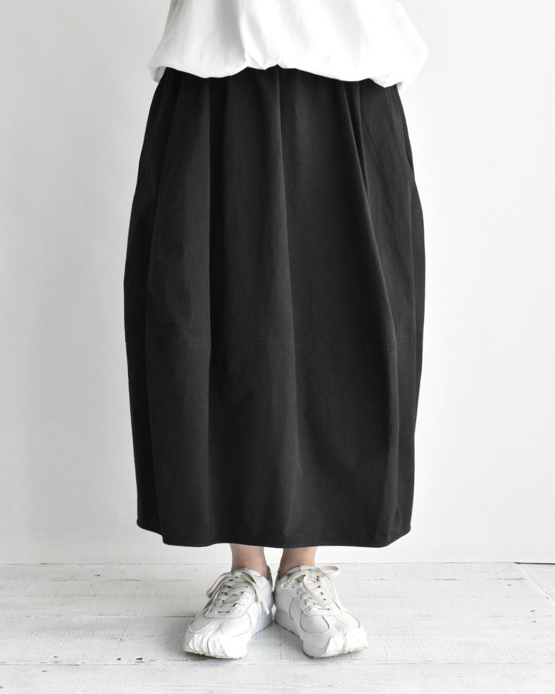 Rib Barrel Skirt in Black