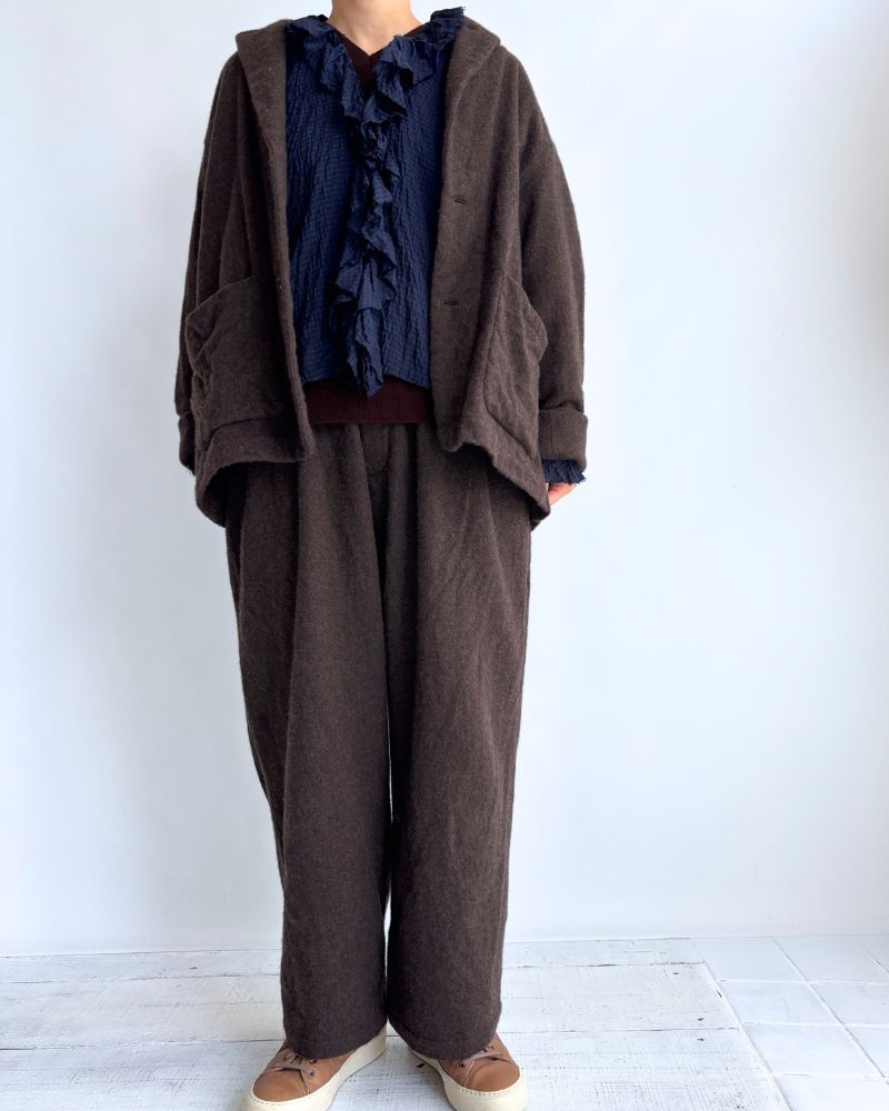 Wool tailored jacket in Brown