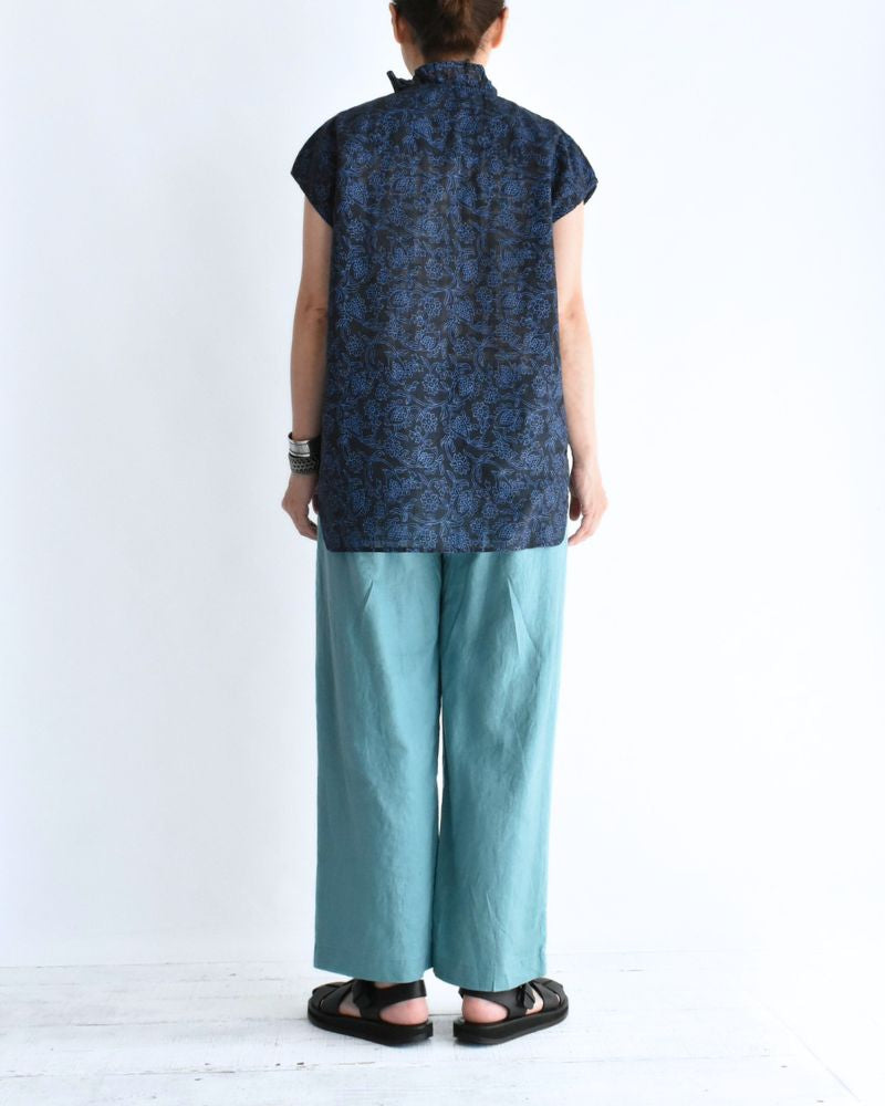 FRENCH/SL FRILL COLLAR SHIRTS in Navy/Blue