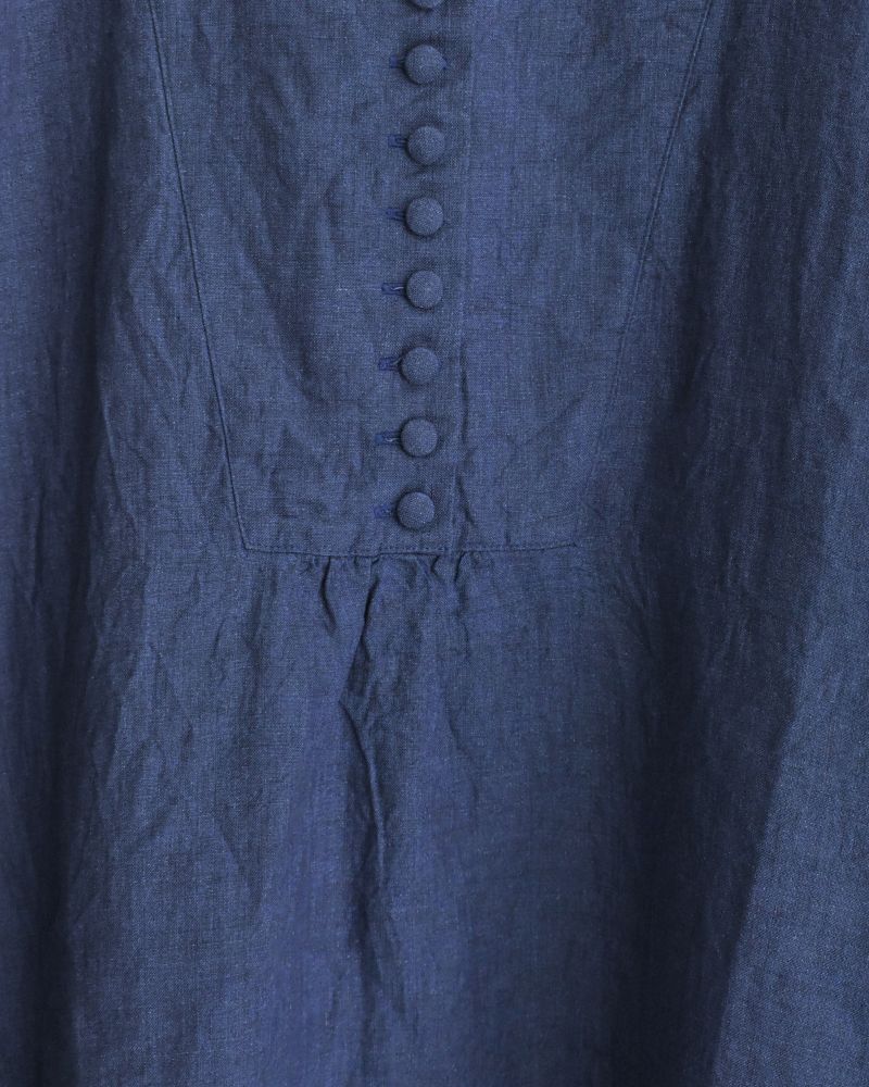 Indigo linen dress in Indigo