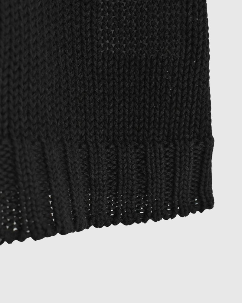 Low Gauge Gima Knit Vest in Black