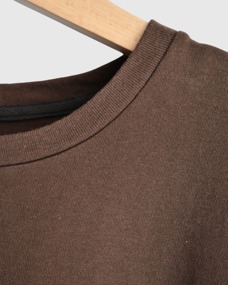 Cutoff Drawstring Tee in Brown