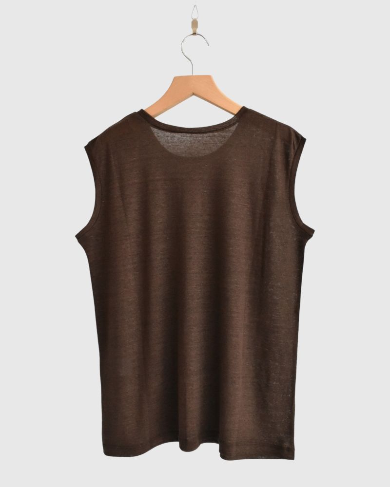 Linen Tank Top in Brown