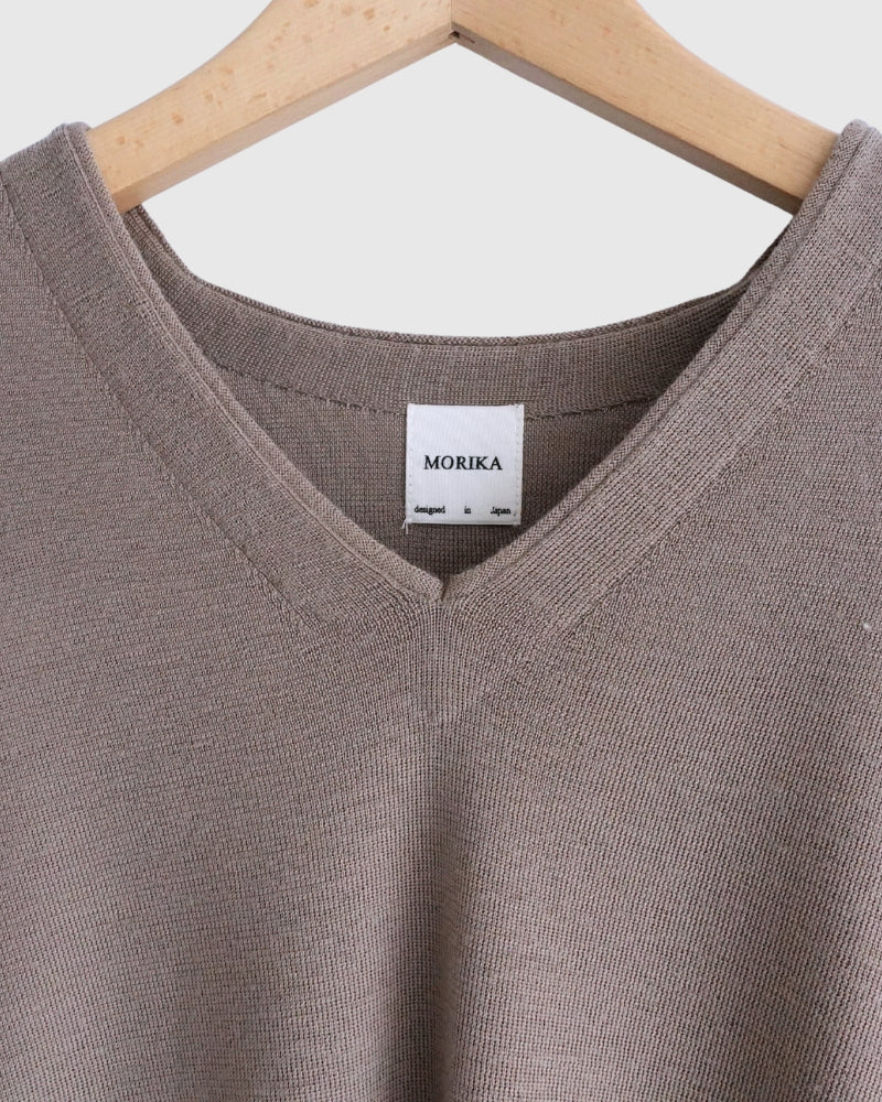 Deep V-Neck Sweater in Mocha